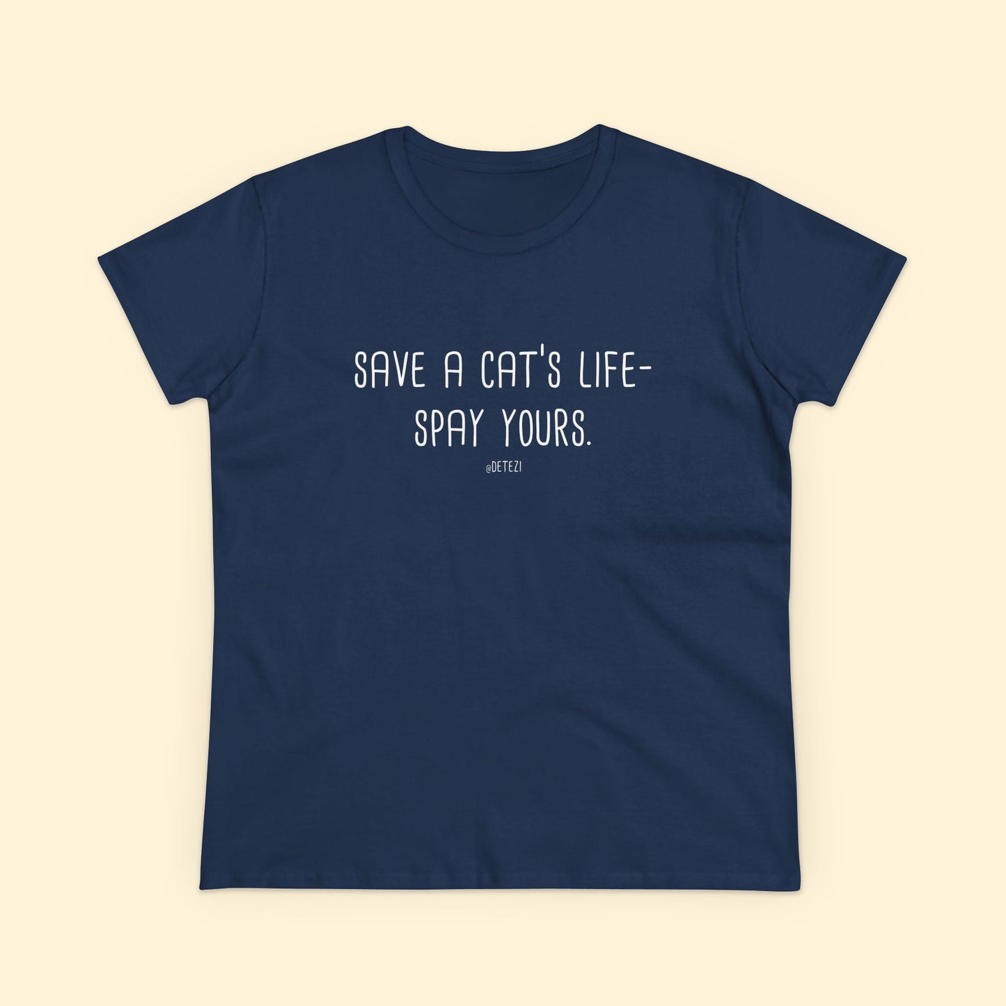 Save a Cat's Life | Women's Midweight Cotton Tee - Detezi Designs - 13274690520245721453