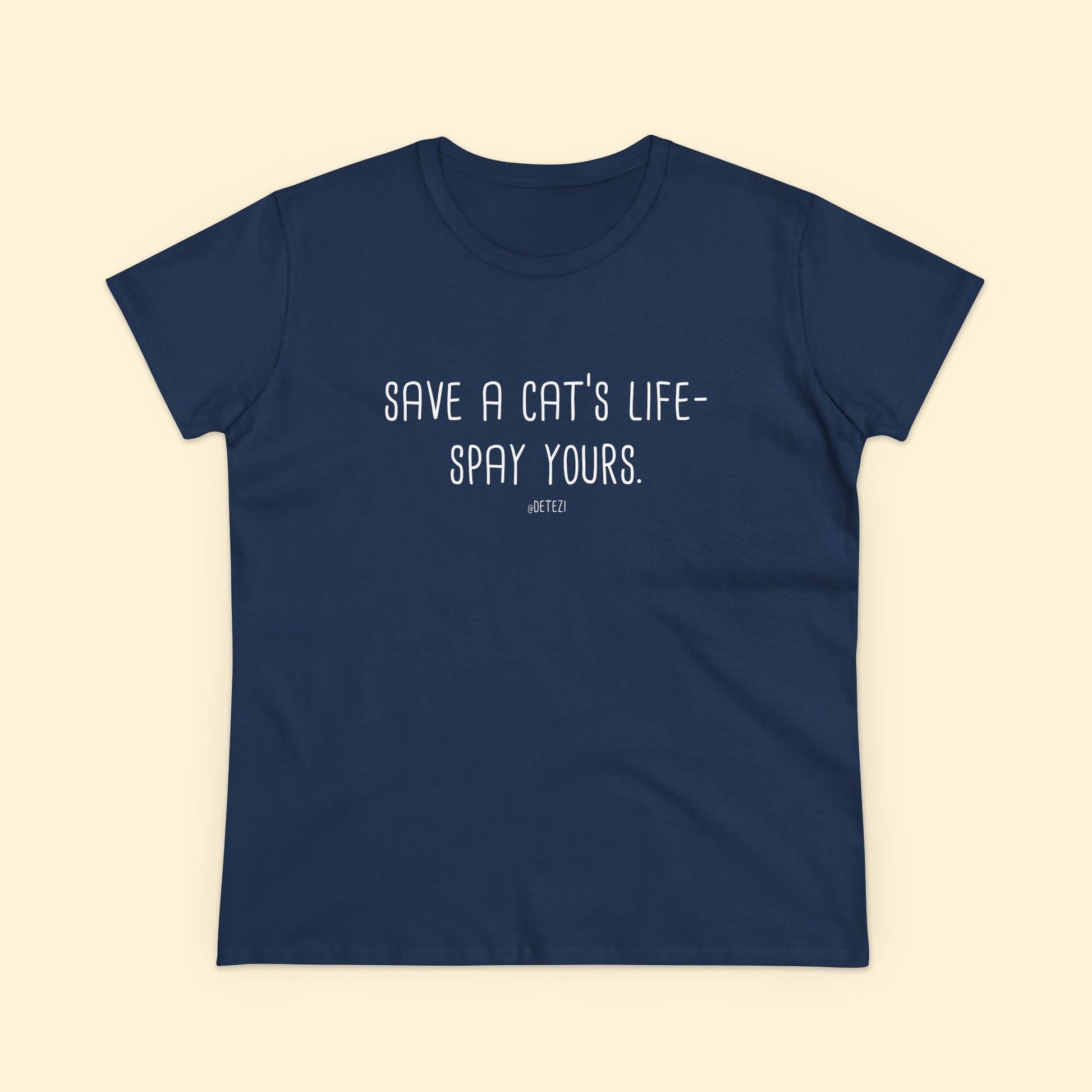 Save a Cat's Life | Women's Midweight Cotton Tee - Detezi Designs - 13274690520245721453
