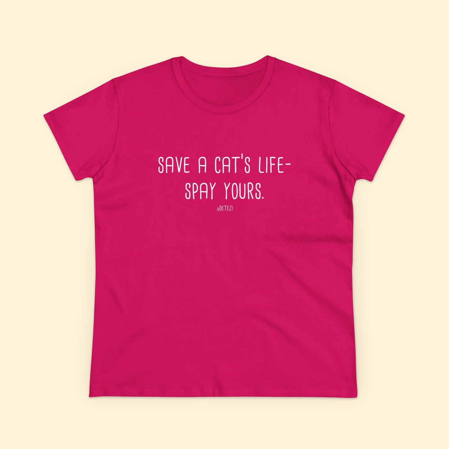 Save a Cat's Life | Women's Midweight Cotton Tee - Detezi Designs - 15027300489123423905