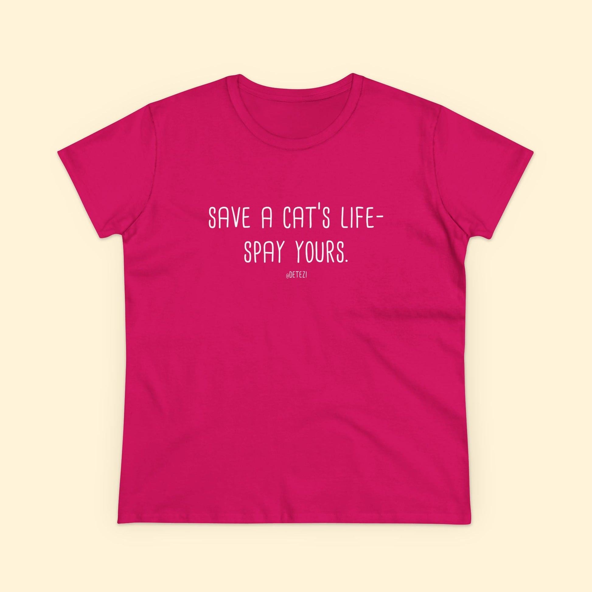 Save a Cat's Life | Women's Midweight Cotton Tee - Detezi Designs - 15027300489123423905