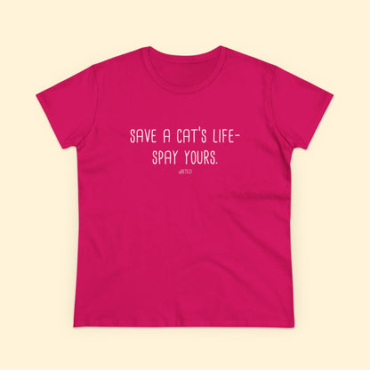 Save a Cat's Life | Women's Midweight Cotton Tee - Detezi Designs - 15027300489123423905