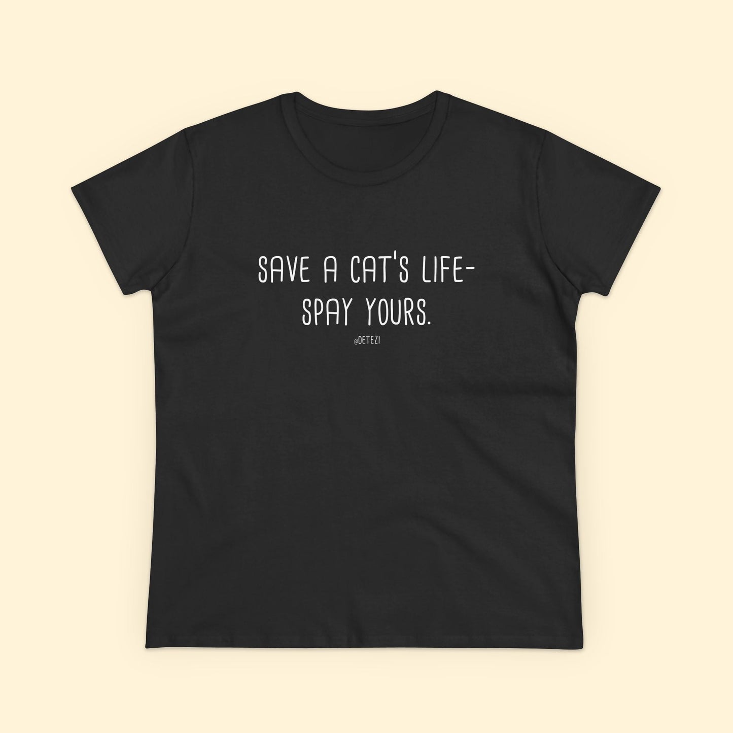 Save a Cat's Life | Women's Midweight Cotton Tee - Detezi Designs - 18939056825495936510