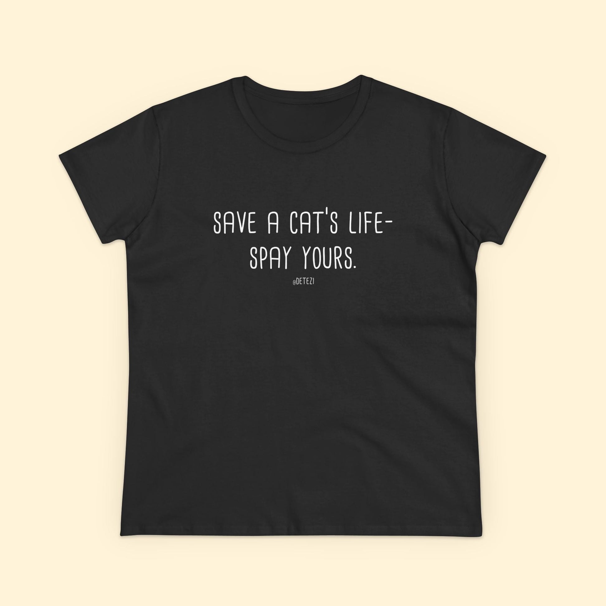 Save a Cat's Life | Women's Midweight Cotton Tee - Detezi Designs - 18939056825495936510