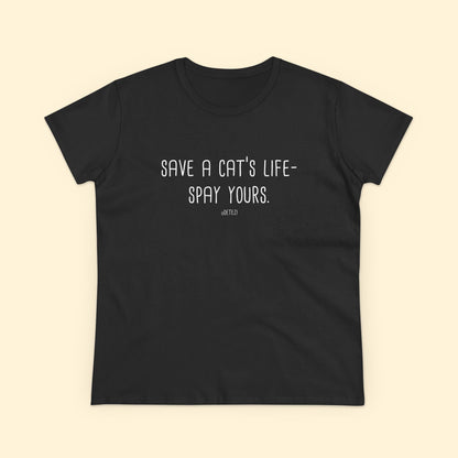 Save a Cat's Life | Women's Midweight Cotton Tee - Detezi Designs - 18939056825495936510