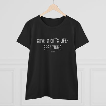 Save a Cat's Life | Women's Midweight Cotton Tee - Detezi Designs - 18939056825495936510