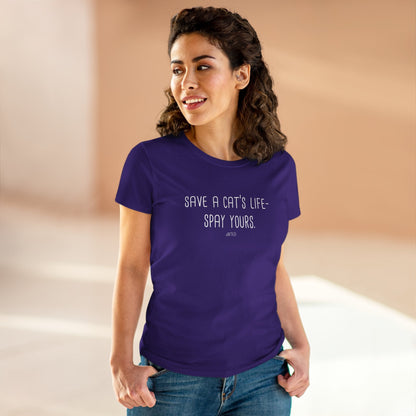 Save a Cat's Life | Women's Midweight Cotton Tee - Detezi Designs - 18939056825495936510