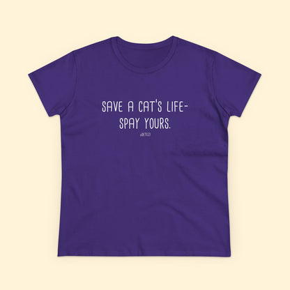 Save a Cat's Life | Women's Midweight Cotton Tee - Detezi Designs - 30239103326913528219