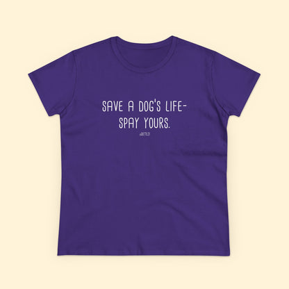 Save a Dog's Life | Women's Midweight Cotton Tee - Detezi Designs - 19647965938586650636