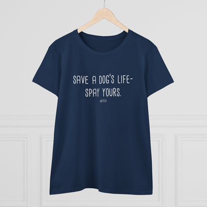 Save a Dog's Life | Women's Midweight Cotton Tee - Detezi Designs - 32677357261886348621
