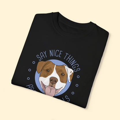 Say Nice Things About Pit Bulls | Comfort Colors Unisex T-shirt - Detezi Designs - 13457830619382644407