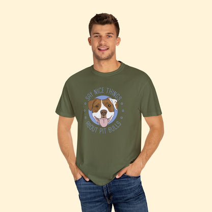 Say Nice Things About Pit Bulls | Comfort Colors Unisex T-shirt - Detezi Designs - 13457830619382644407