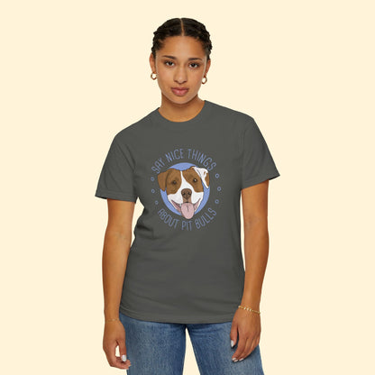 Say Nice Things About Pit Bulls | Comfort Colors Unisex T-shirt - Detezi Designs - 13457830619382644407