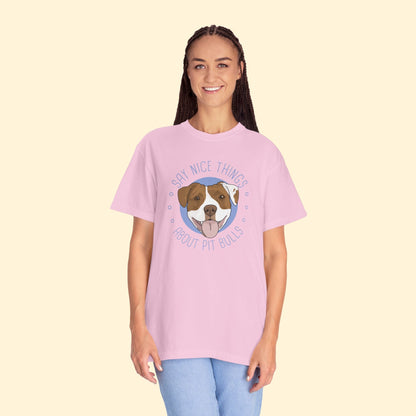 Say Nice Things About Pit Bulls | Comfort Colors Unisex T-shirt - Detezi Designs - 13457830619382644407