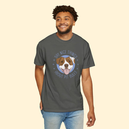 Say Nice Things About Pit Bulls | Comfort Colors Unisex T-shirt - Detezi Designs - 13457830619382644407