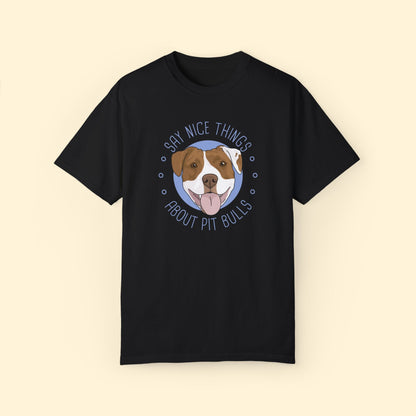 Say Nice Things About Pit Bulls | Comfort Colors Unisex T-shirt - Detezi Designs - 23085049097194773281