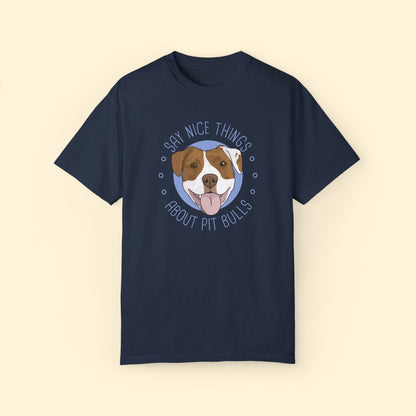 Say Nice Things About Pit Bulls | Comfort Colors Unisex T-shirt - Detezi Designs - 32826978770996666483