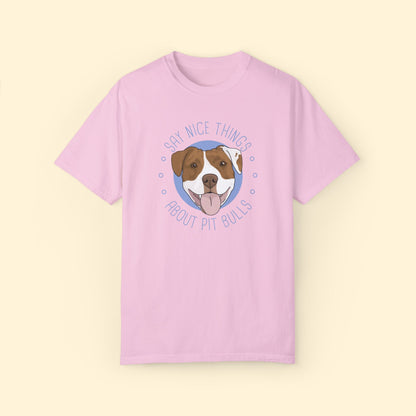 Say Nice Things About Pit Bulls | Comfort Colors Unisex T-shirt - Detezi Designs - 91802332696192025273