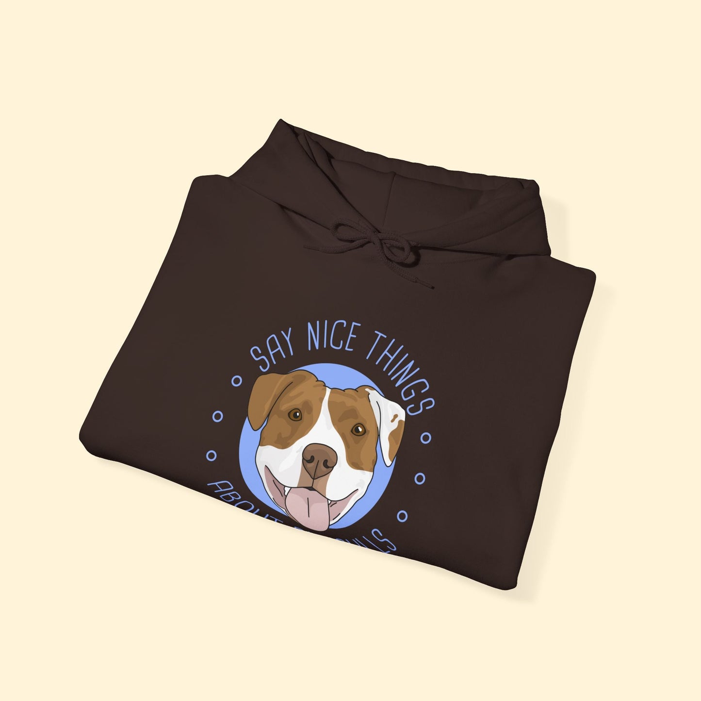 Say Nice Things About Pit Bulls | Hooded Sweatshirt - Detezi Designs - 49385723054448963061