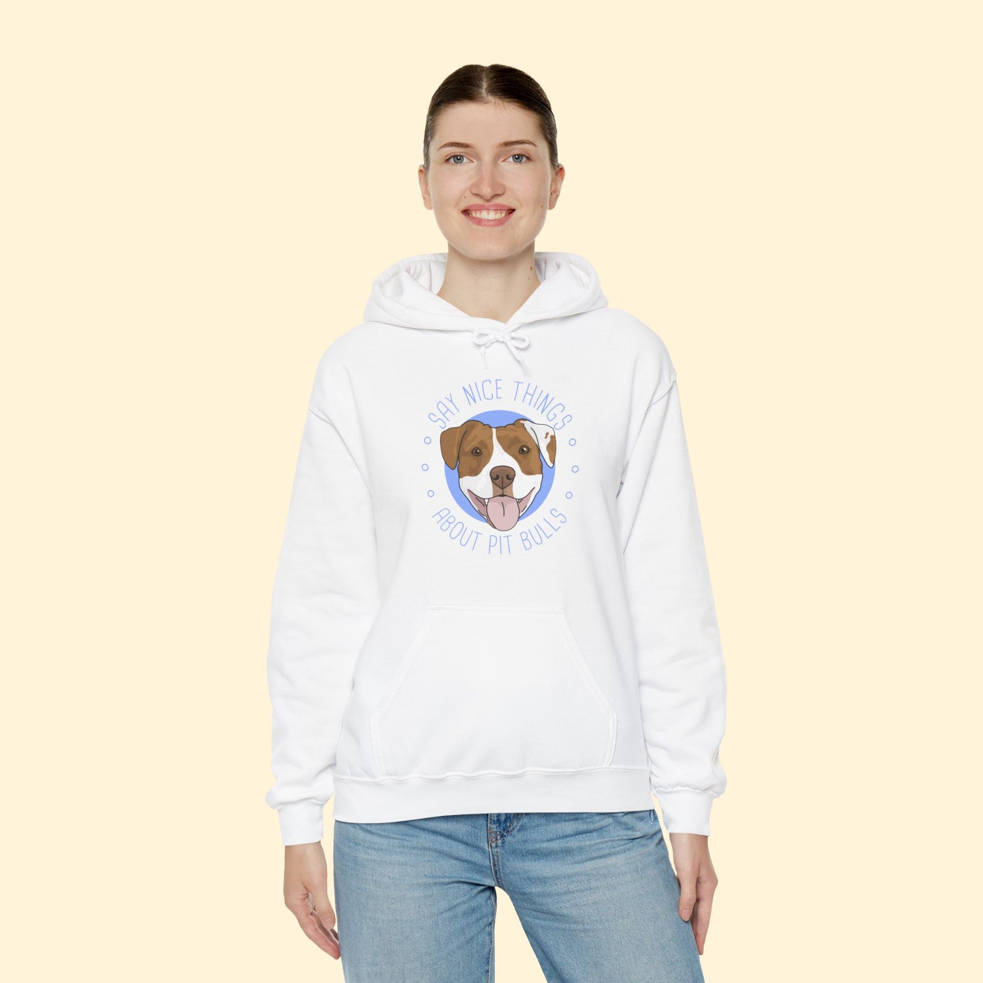 Say Nice Things About Pit Bulls | Hooded Sweatshirt - Detezi Designs - 49385723054448963061