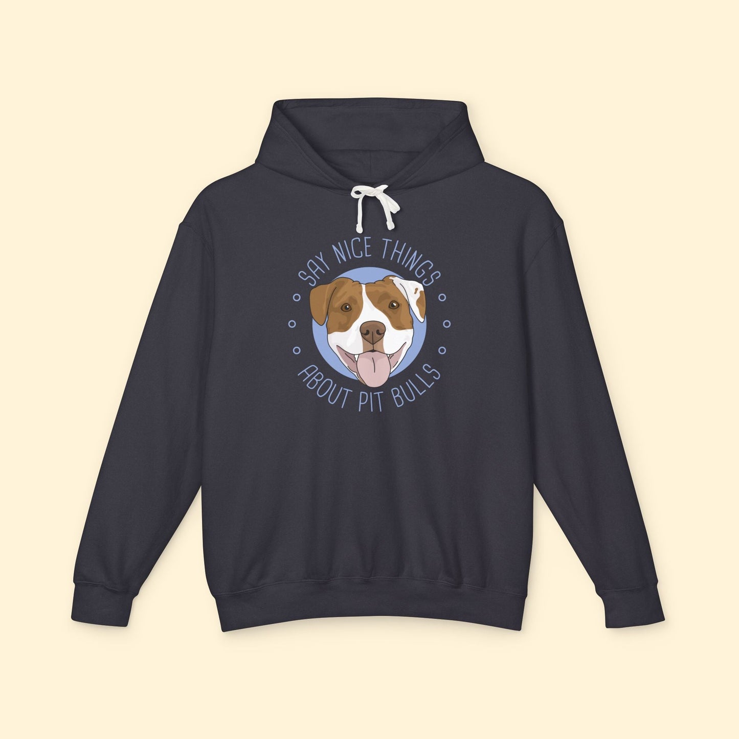 Say Nice Things About Pit Bulls | Lightweight Comfort Colors Hooded Sweatshirt - Detezi Designs - 29649572100387304773