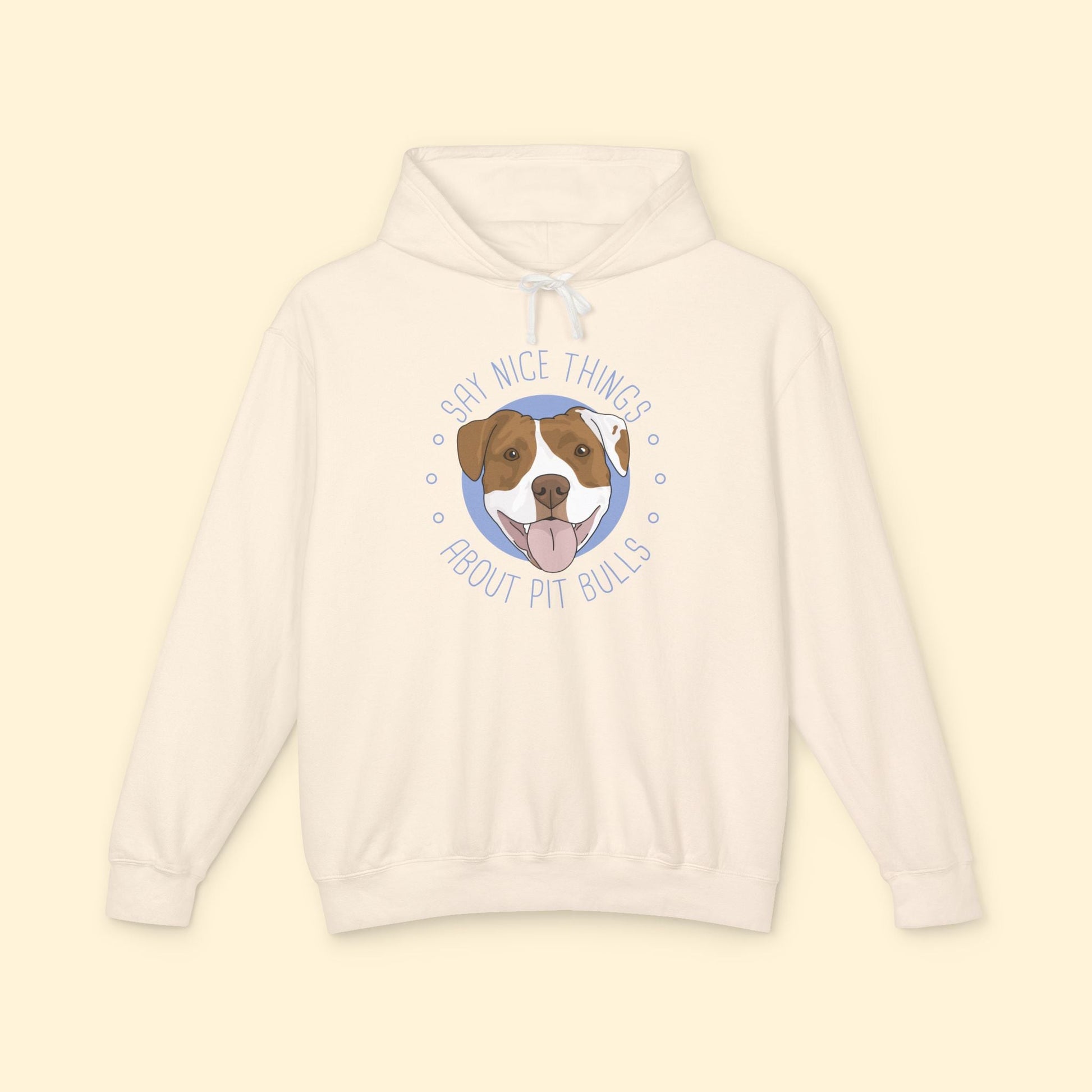 Say Nice Things About Pit Bulls | Lightweight Comfort Colors Hooded Sweatshirt - Detezi Designs - 94324363896526283092