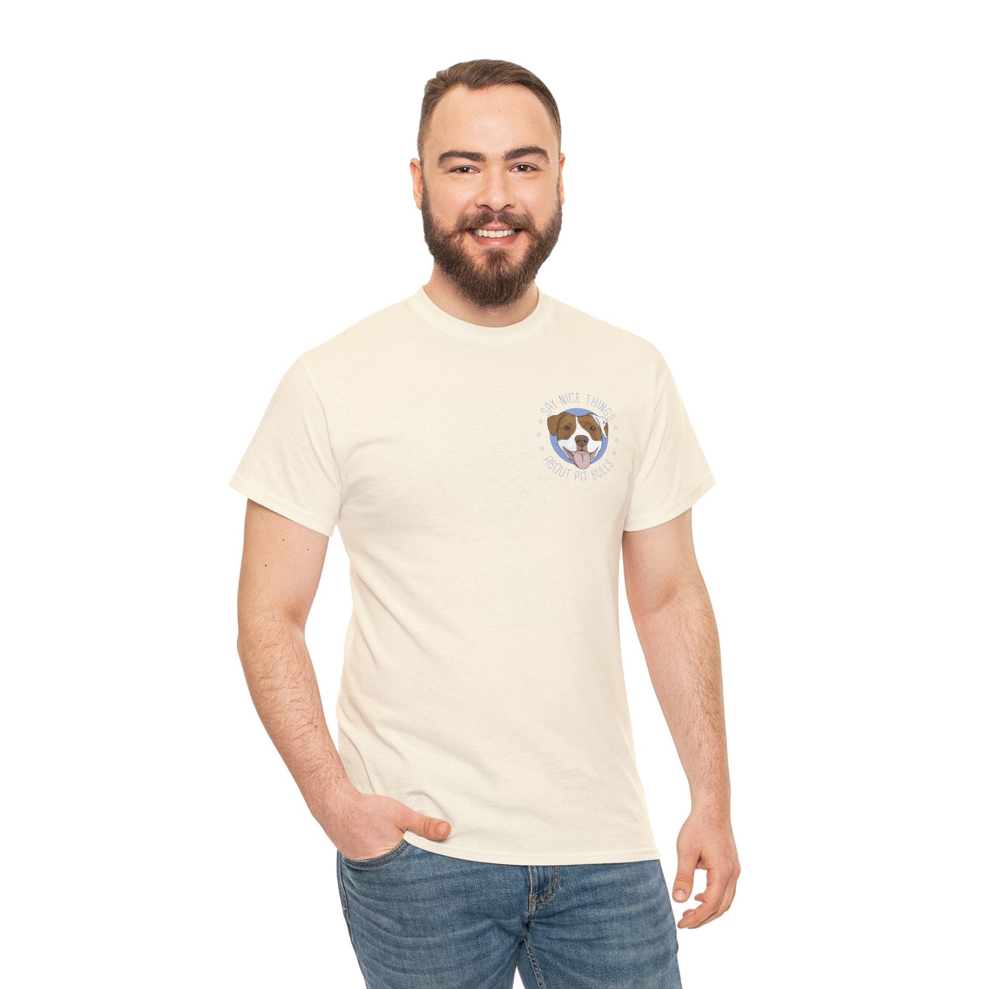 Say Nice Things About Pit Bulls | Pocket Print | T-shirt - Detezi Designs-34897615316673952224
