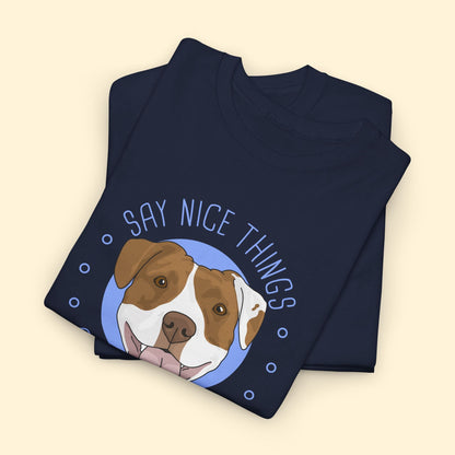 Say Nice Things About Pit Bulls | T-shirt - Detezi Designs - 96503718457122241093