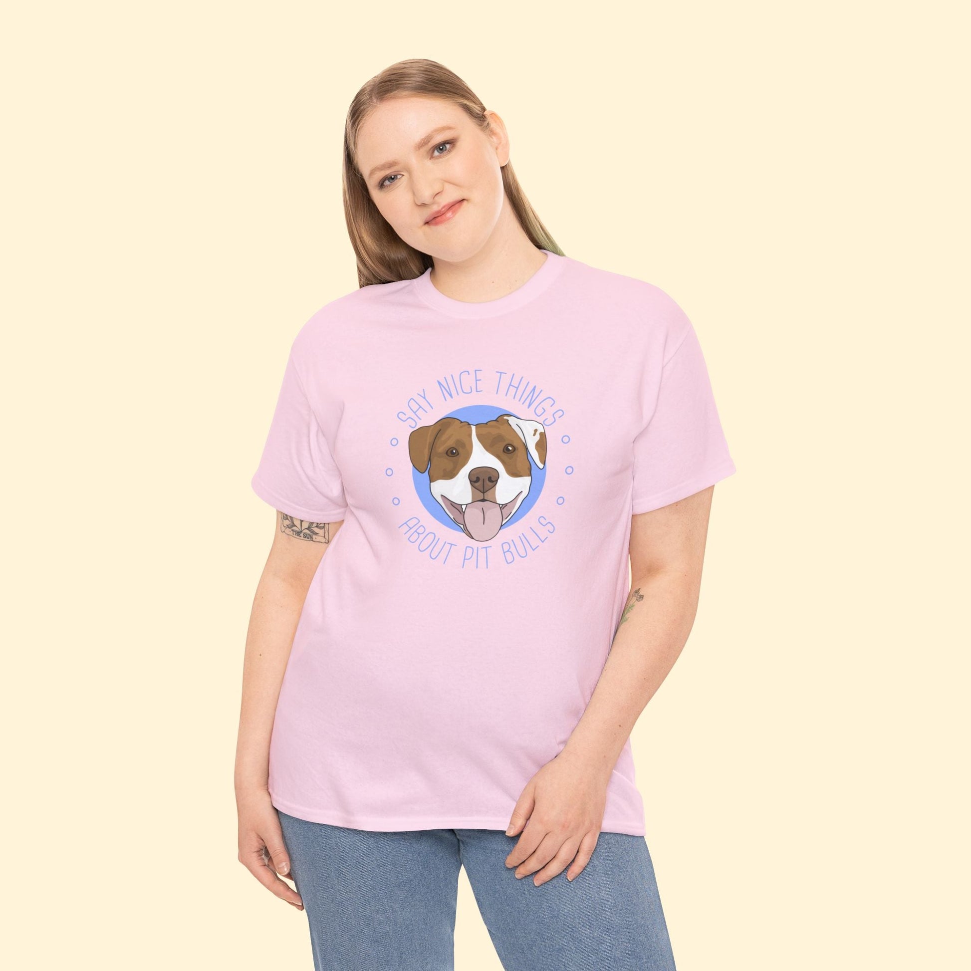 Say Nice Things About Pit Bulls | T-shirt - Detezi Designs - 96503718457122241093