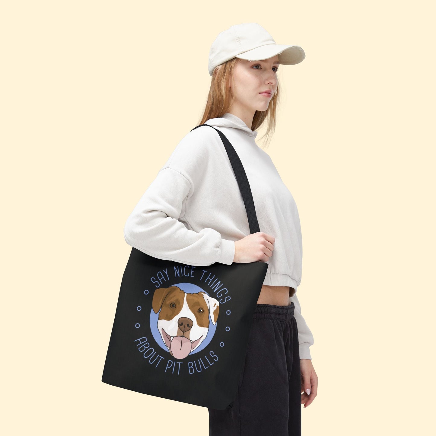 Say Nice Things About Pit Bulls | Tote Bag - Detezi Designs - 31456695742688505526