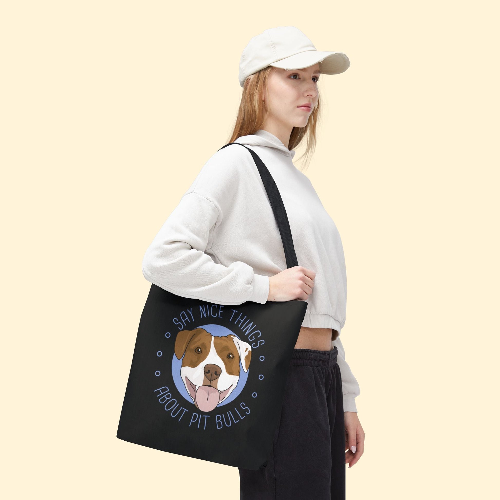 Say Nice Things About Pit Bulls | Tote Bag - Detezi Designs - 31456695742688505526