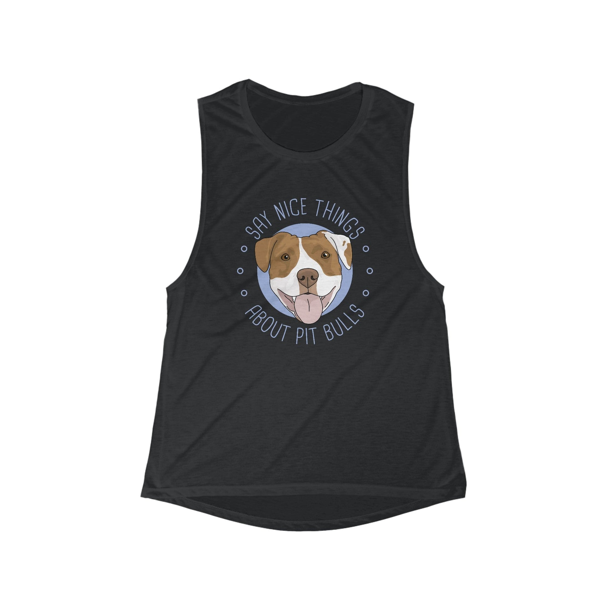 Say Nice Things About Pit Bulls | Women's Flowy Scoop Muscle Tank - Detezi Designs-20000730311373123148