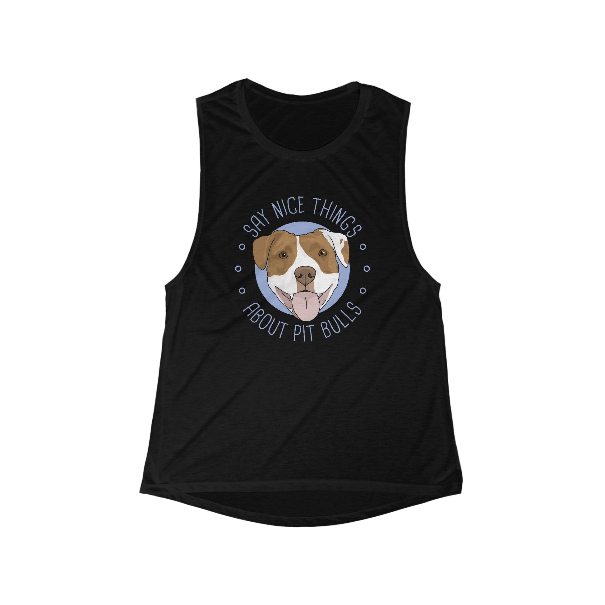 Say Nice Things About Pit Bulls | Women's Flowy Scoop Muscle Tank - Detezi Designs-29477745896905422083