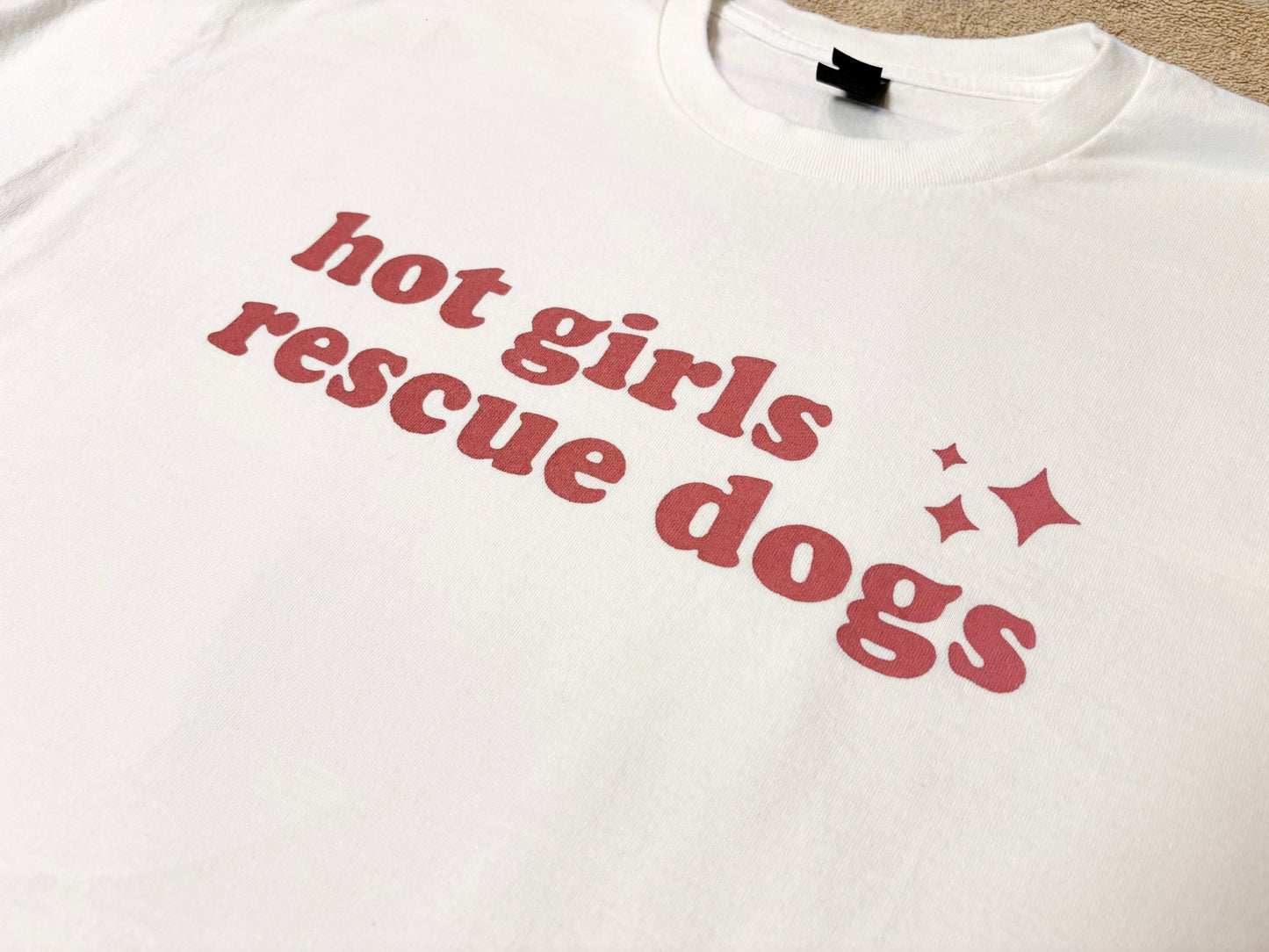 Screen Printed Tee | Hot Girls Rescue Dogs | XL - Detezi Designs-