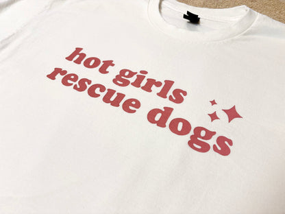 Screen Printed Tee | Hot Girls Rescue Dogs | XL - Detezi Designs-