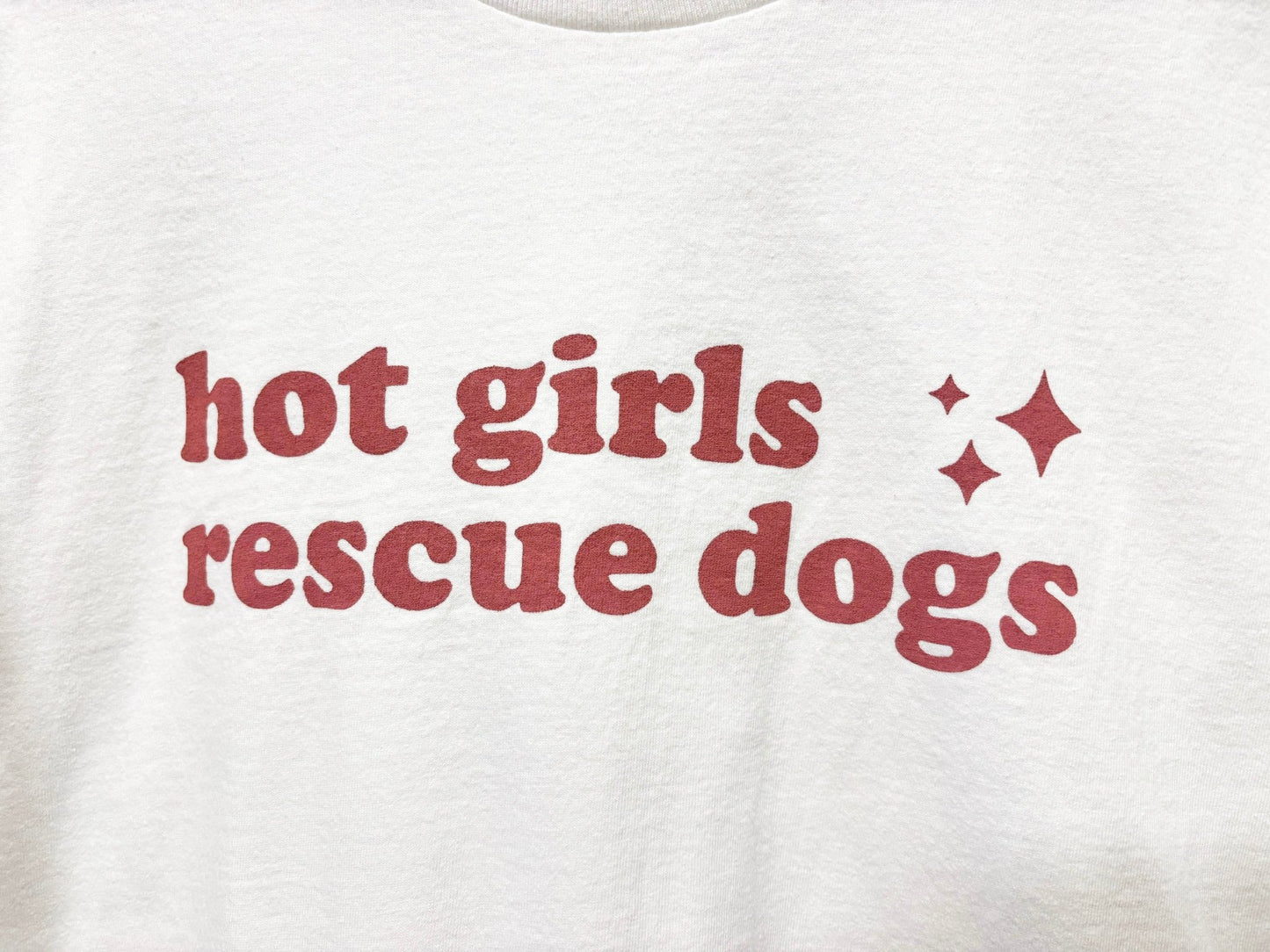 Screen Printed Tee | Hot Girls Rescue Dogs | XL - Detezi Designs-
