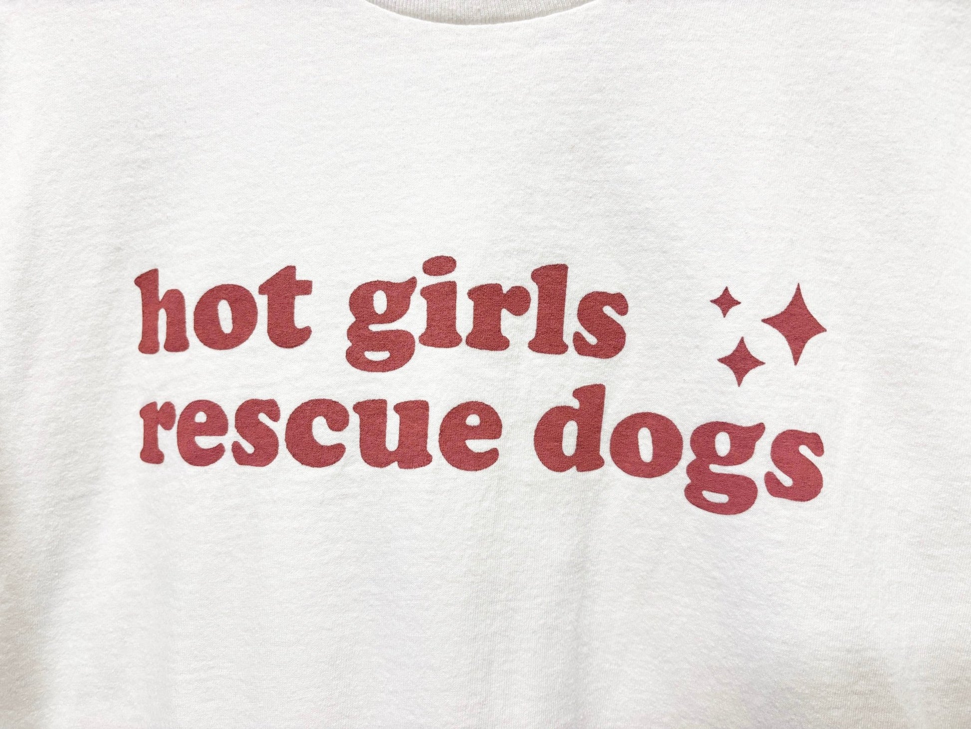 Screen Printed Tee | Hot Girls Rescue Dogs | XL - Detezi Designs-