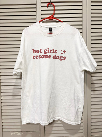 Screen Printed Tee | Hot Girls Rescue Dogs | XL - Detezi Designs-