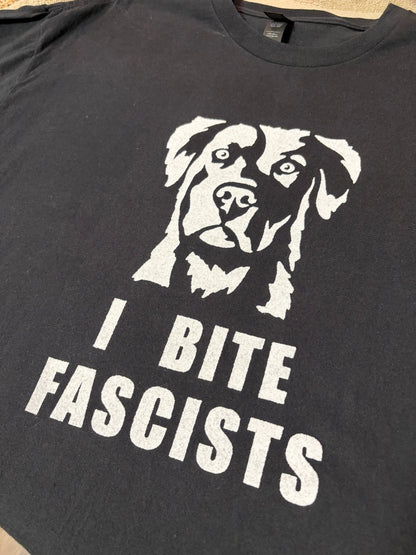 Screen Printed Tee | I Bite Fascists | Medium - Detezi Designs-
