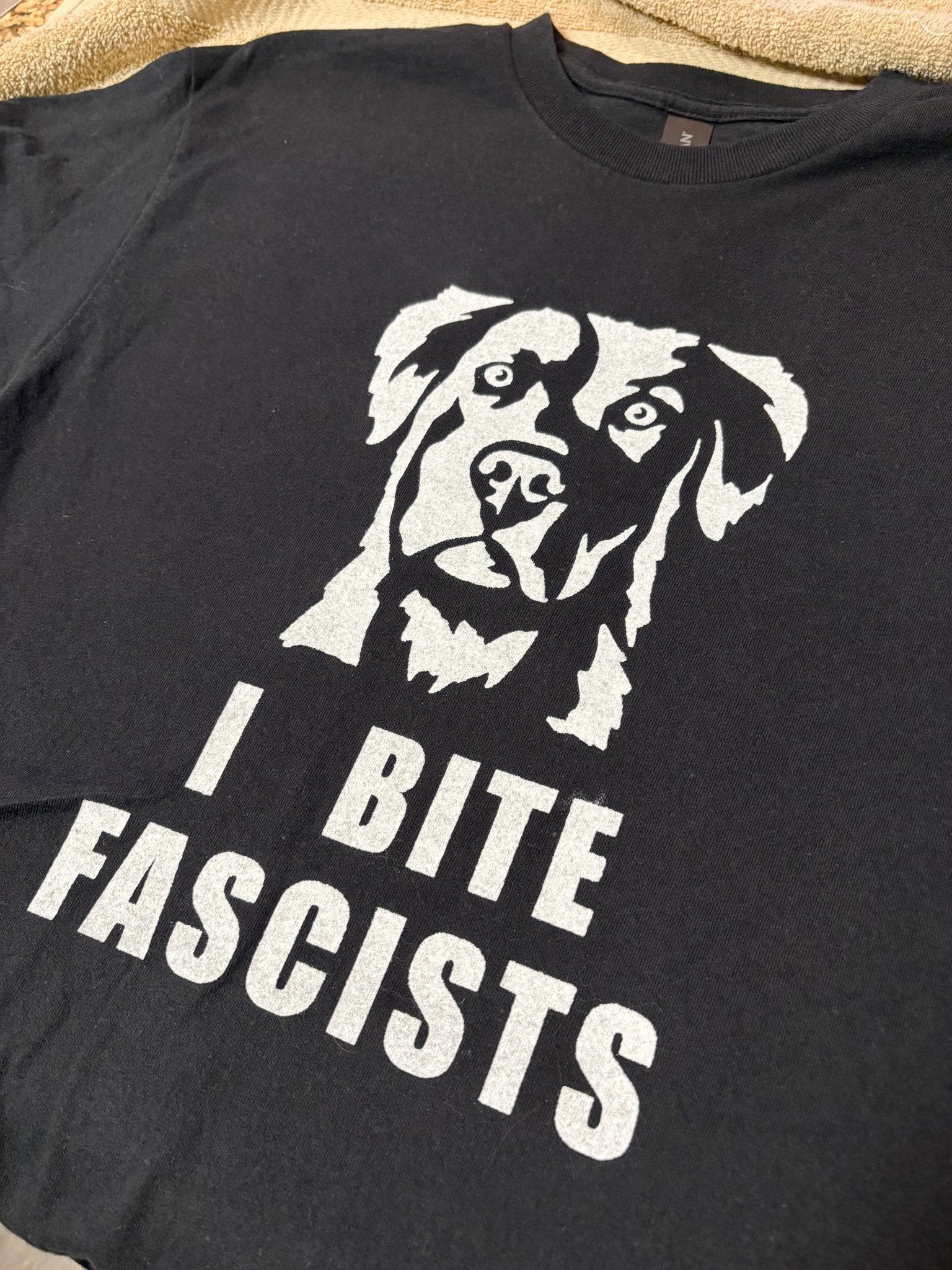 Screen Printed Tee | I Bite Fascists | XL - Detezi Designs-