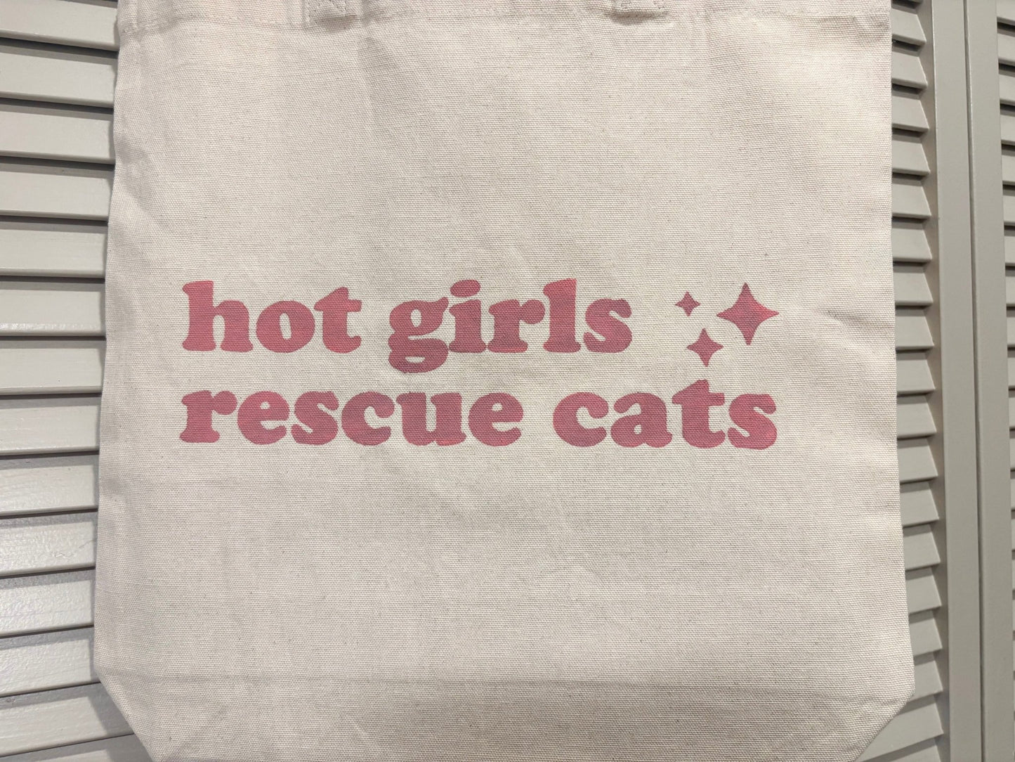 Screen Printed Tote | Hot Girls Rescue Cats - Detezi Designs-