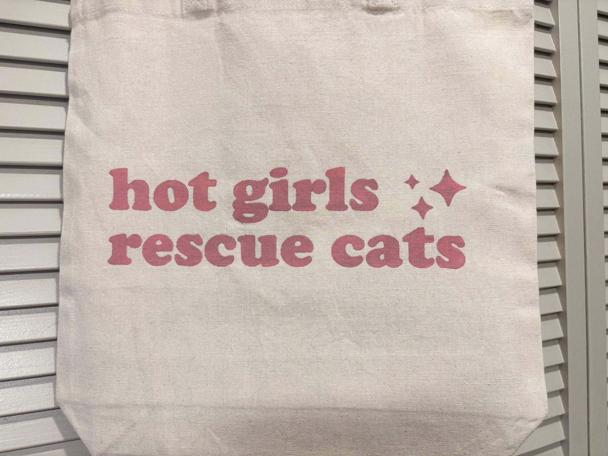 Screen Printed Tote | Hot Girls Rescue Cats - Detezi Designs-