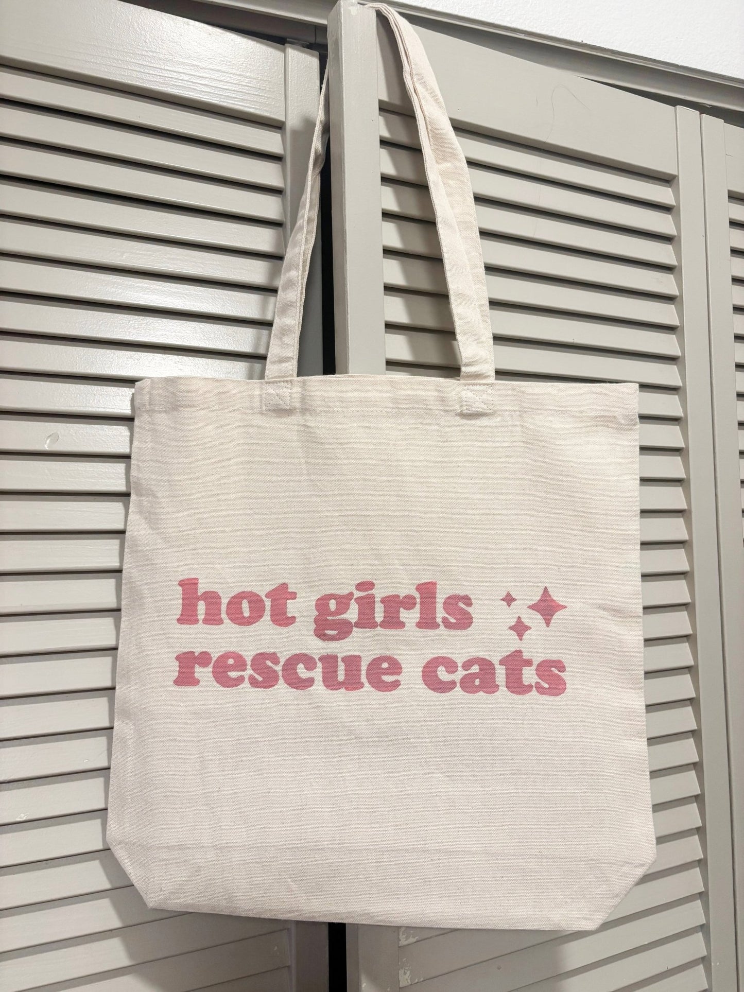 Screen Printed Tote | Hot Girls Rescue Cats - Detezi Designs-
