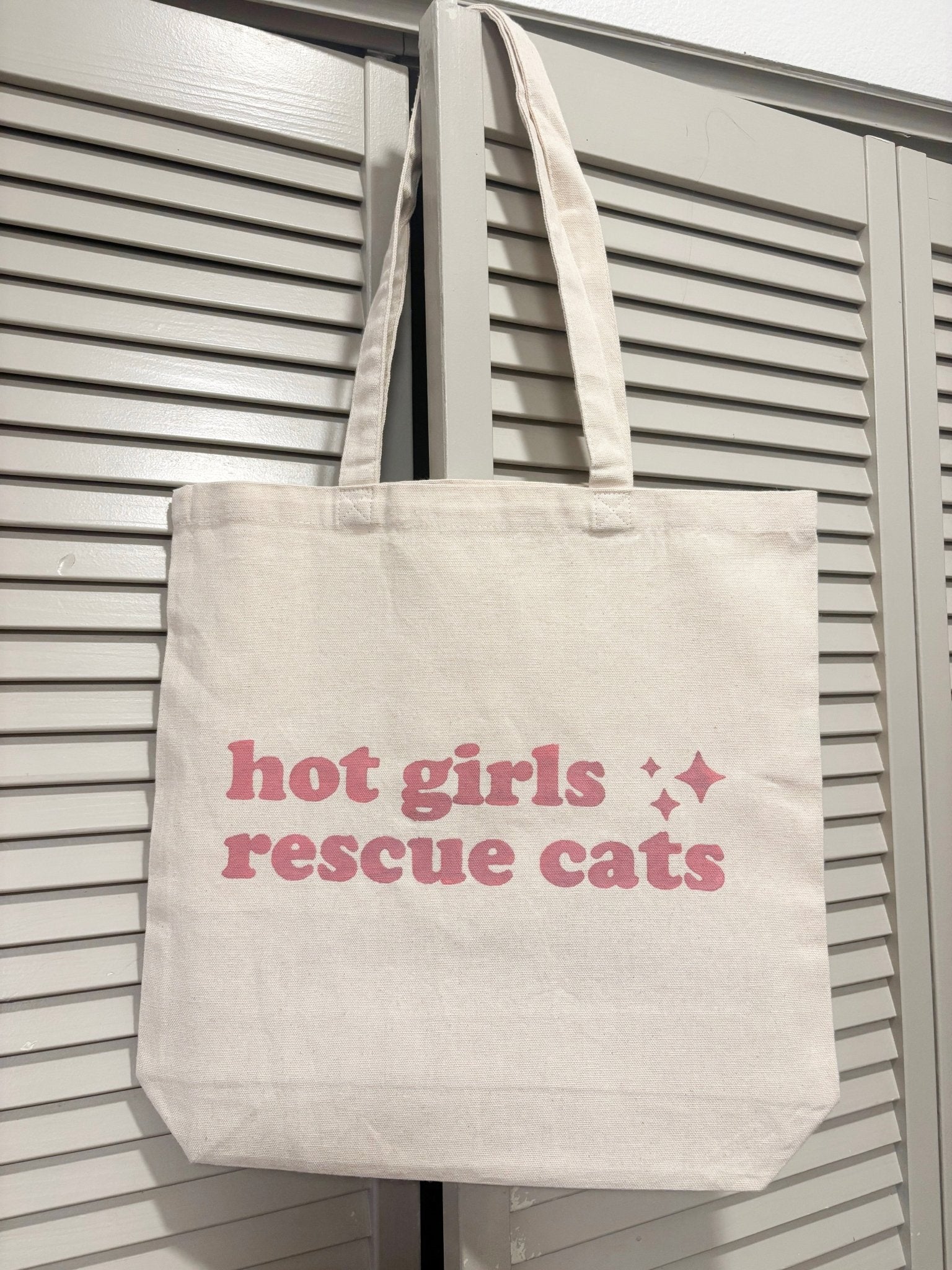 Screen Printed Tote | Hot Girls Rescue Cats - Detezi Designs-
