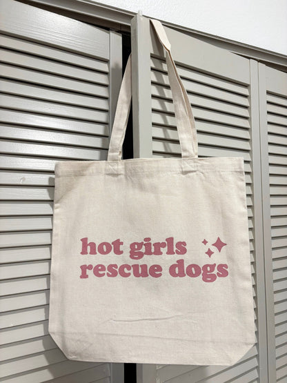 Screen Printed Tote | Hot Girls Rescue Dogs - Detezi Designs-