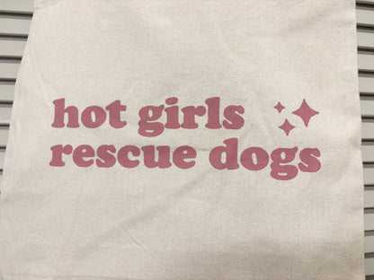 Screen Printed Tote | Hot Girls Rescue Dogs - Detezi Designs-