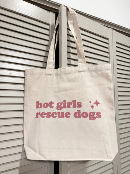 Screen Printed Tote | Hot Girls Rescue Dogs - Detezi Designs-