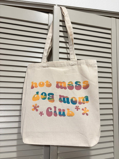 Screen Printed Tote | Hot Mess Dog Mom Club - Detezi Designs-