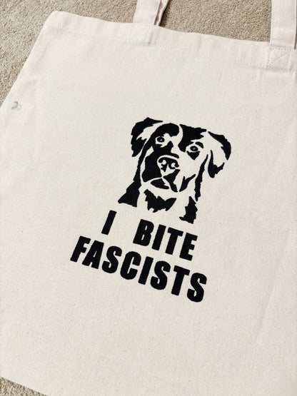 Screen Printed Tote | I Bite Fascists - Detezi Designs-