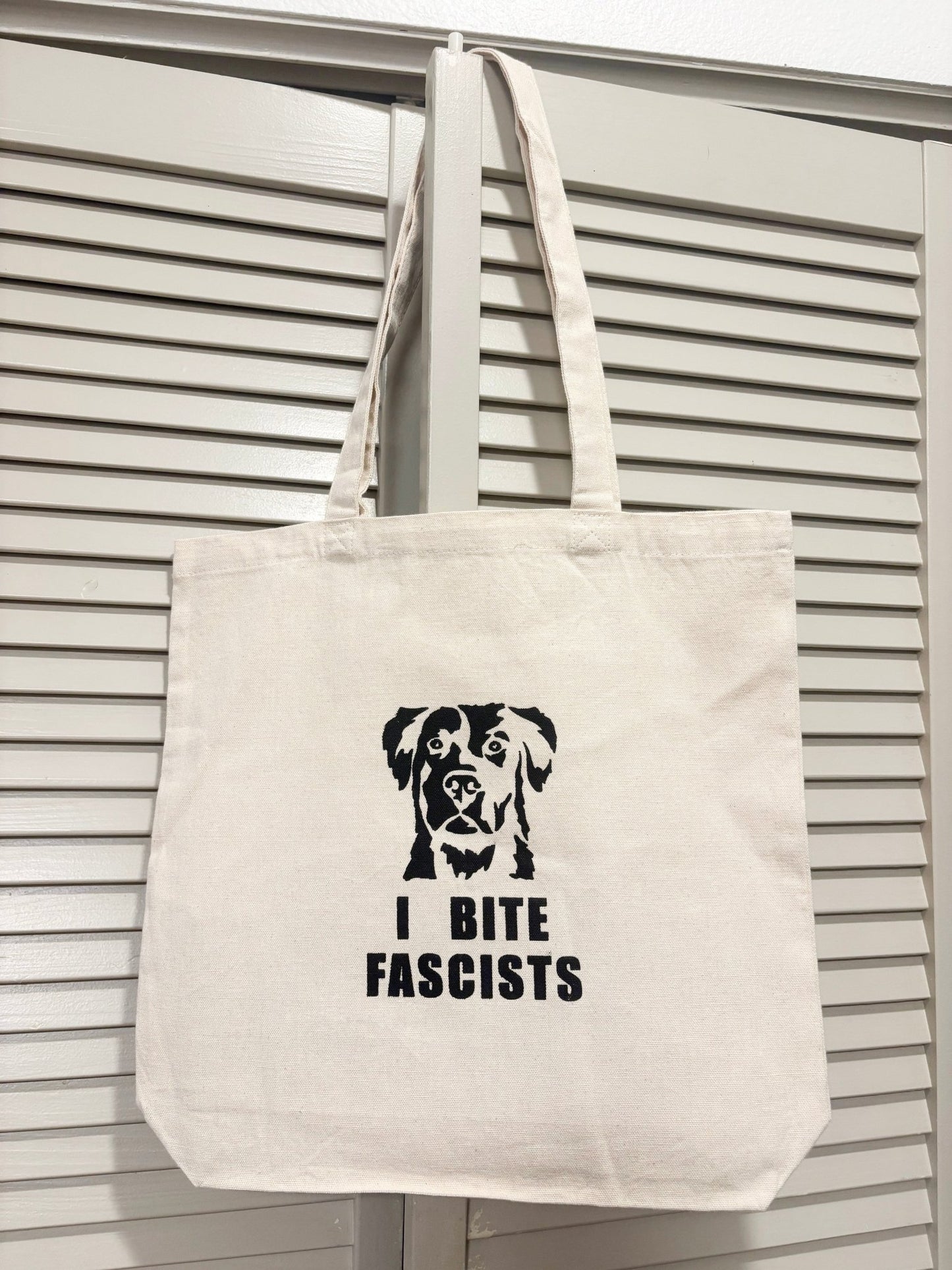 Screen Printed Tote | I Bite Fascists - Detezi Designs-