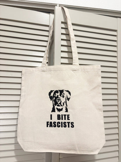 Screen Printed Tote | I Bite Fascists - Detezi Designs-